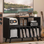 Large Record Player Stand Turntable with Storage Vinyl