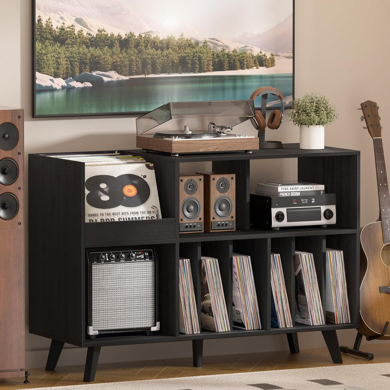 Large Record Player Stand Turntable with Storage Vinyl