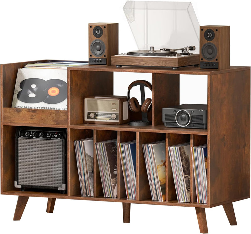 Large Record Player Stand Turntable with Storage Vinyl