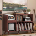 Large Record Player Stand Turntable with Storage Vinyl