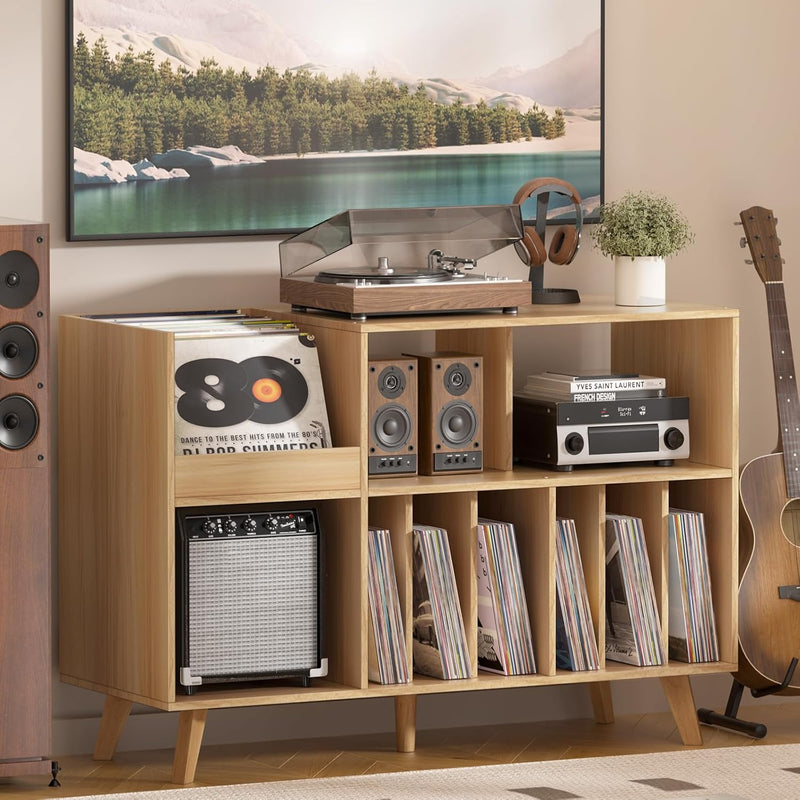 Large Record Player Stand Turntable with Storage Vinyl