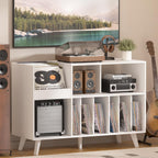 Large Record Player Stand Turntable with Storage Vinyl