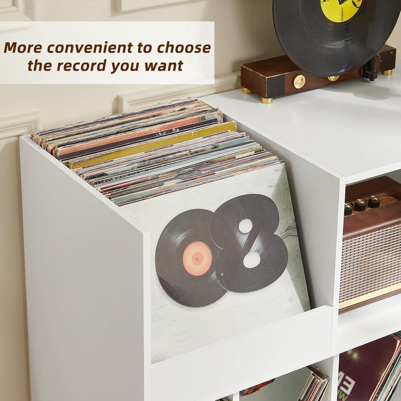 Large Record Player Stand Turntable with Storage Vinyl