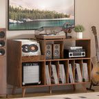 Large Record Player Stand Turntable with Storage Vinyl
