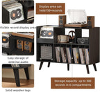 Large Record Player Stand Turntable with Storage Vinyl