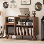 Large Record Player Stand Turntable with Storage Vinyl
