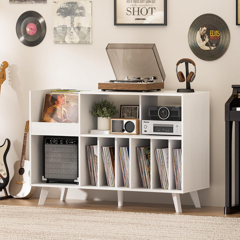 Large Record Player Stand Turntable with Storage Vinyl