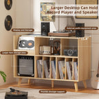 Large Record Player Stand Turntable with Storage Vinyl