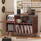 Large Record Player Stand Turntable with Storage Vinyl