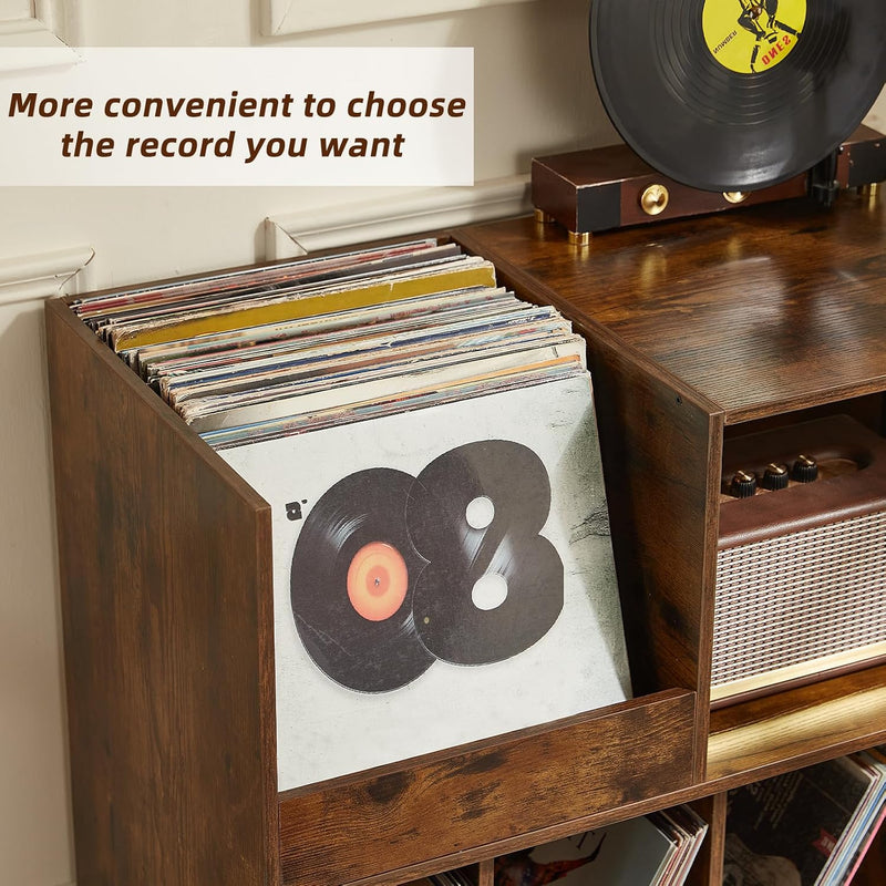 Large Record Player Stand Turntable with Storage Vinyl