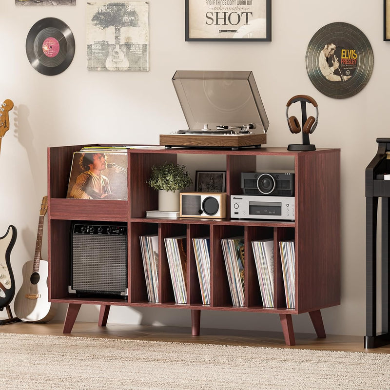 Large Record Player Stand Turntable with Storage Vinyl