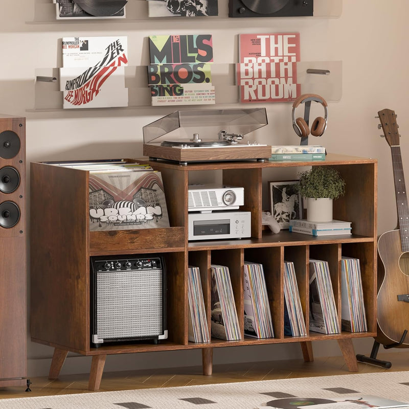 Large Record Player Stand Turntable with Storage Vinyl