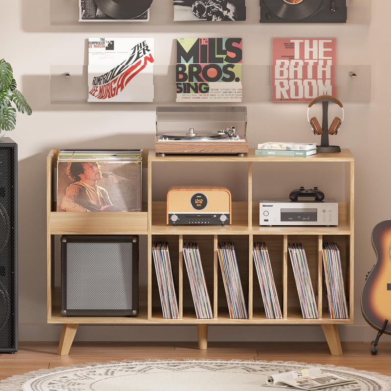 Large Record Player Stand Turntable with Storage Vinyl