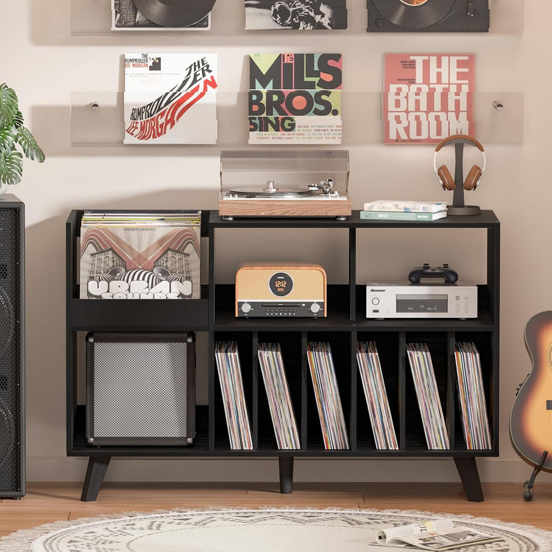Large Record Player Stand Turntable with Storage Vinyl