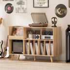 Large Record Player Stand Turntable with Storage Vinyl