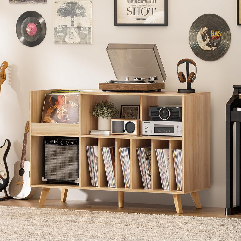 Large Record Player Stand Turntable with Storage Vinyl