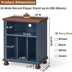 Large Record Player Stand with Vinyl Storage 24