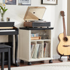 Large Record Player Stand with Vinyl Storage 24