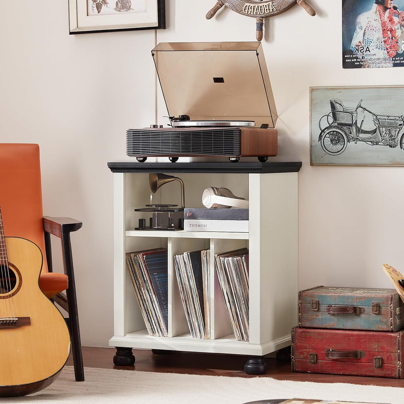 Large Record Player Stand with Vinyl Storage 24
