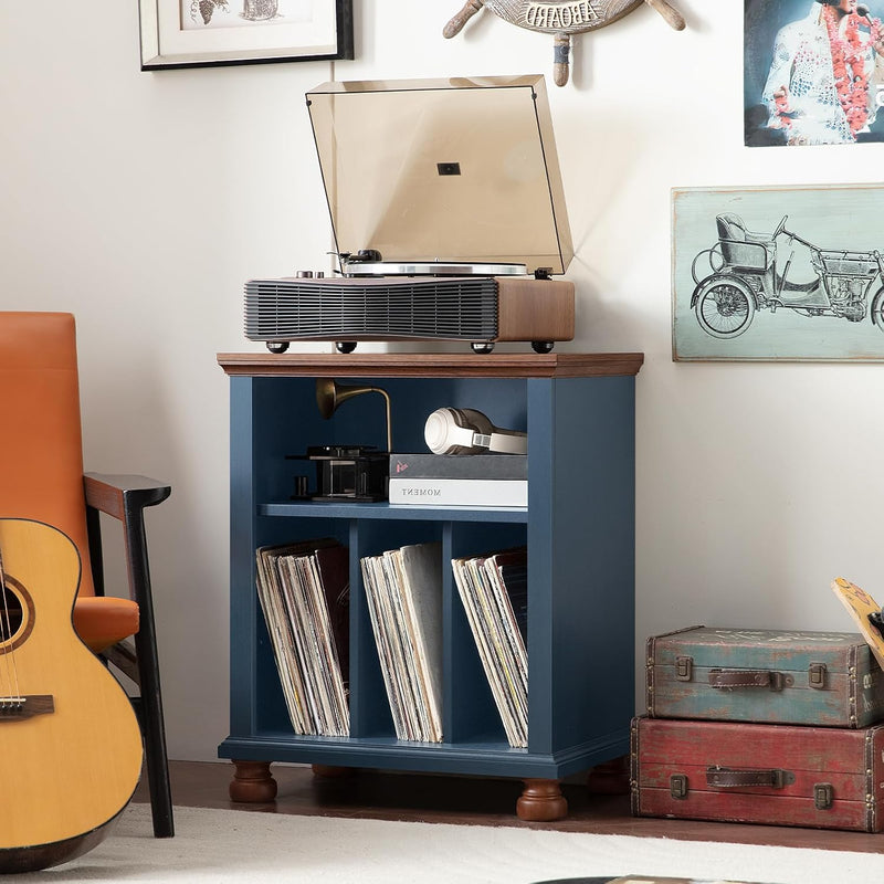 Large Record Player Stand with Vinyl Storage 24