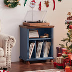 Large Record Player Stand with Vinyl Storage 24