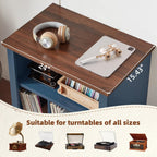 Large Record Player Stand with Vinyl Storage 24