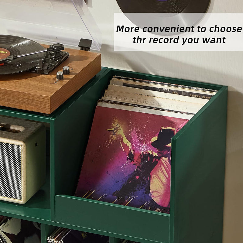 Large Record Stand with Storage and Shelf Vinyl