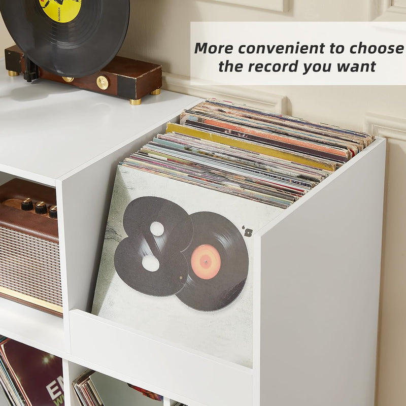 Large Record Stand with Storage and Shelf Vinyl