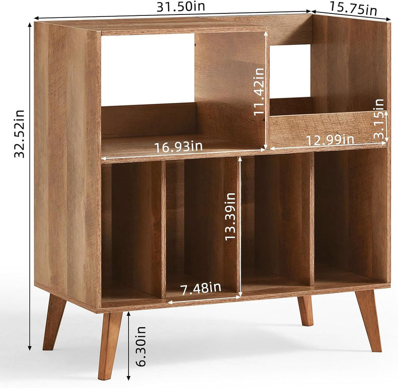 Large Record Stand with Storage and Shelf Vinyl