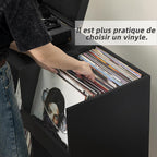 Large Record Stand with Storage and Shelf Vinyl