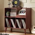 Large Record Stand with Storage and Shelf Vinyl
