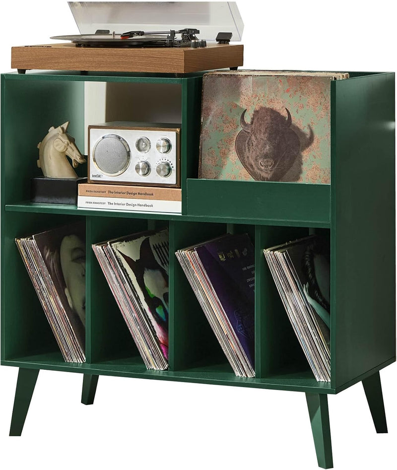 Large Record Stand with Storage and Shelf Vinyl