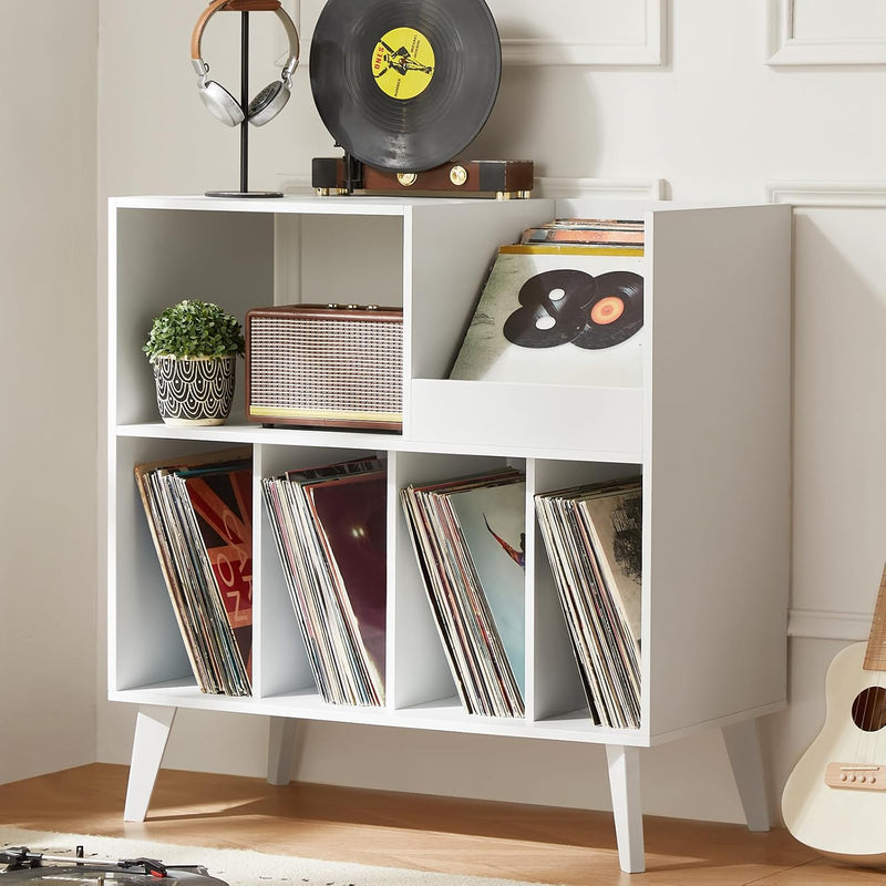 Large Record Stand with Storage and Shelf Vinyl