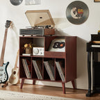 Large Record Stand with Storage and Shelf Vinyl