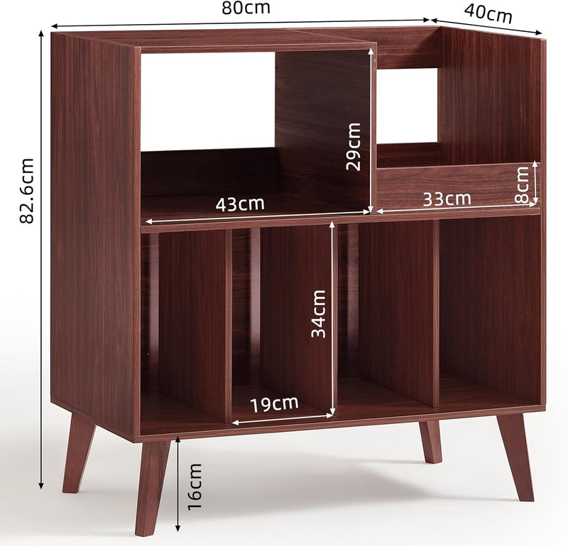 Large Record Stand with Storage and Shelf Vinyl