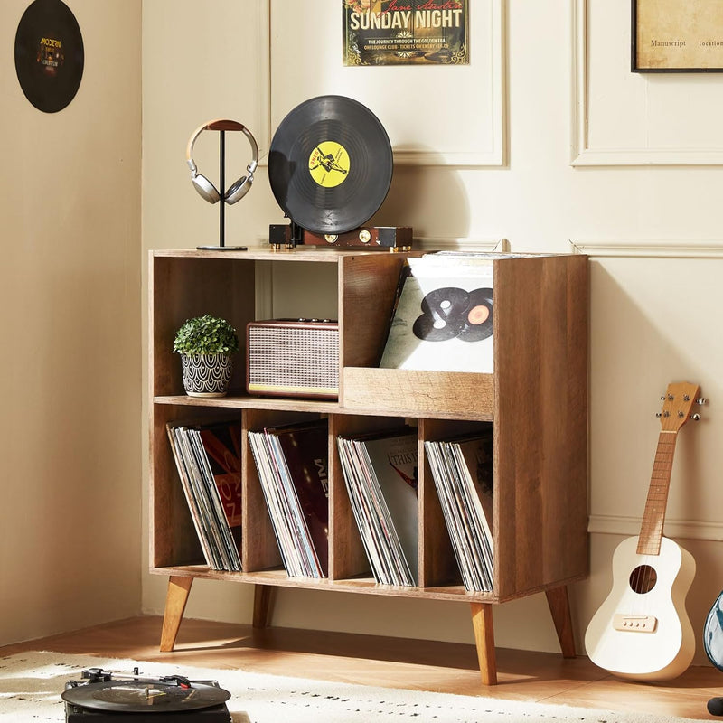 Large Record Stand with Storage and Shelf Vinyl