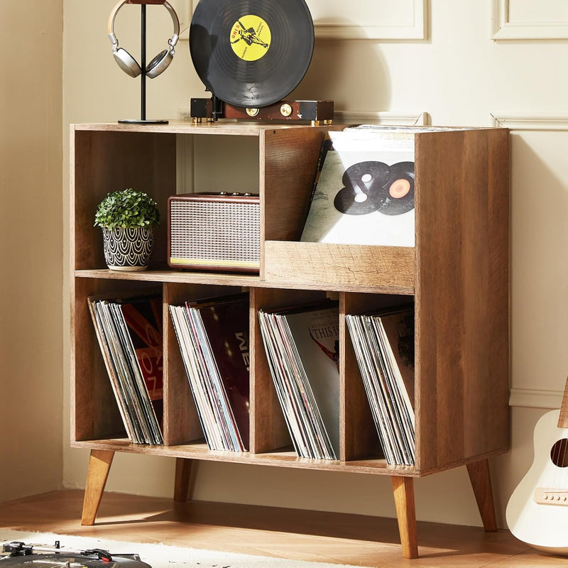 Large Record Stand with Storage and Shelf Vinyl