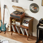 Large Record Stand with Storage and Shelf Vinyl