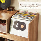 Large Record Stand with Storage and Shelf Vinyl