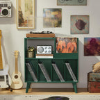Large Record Stand with Storage and Shelf Vinyl