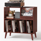 Large Record Stand with Storage and Shelf Vinyl