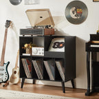 Large Record Stand with Storage and Shelf Vinyl