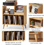 Large Record Stand with Storage and Shelf Vinyl