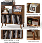 Large Record Stand with Storage and Shelf Vinyl