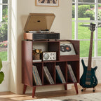 Large Record Stand with Storage and Shelf Vinyl