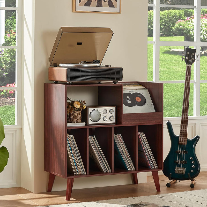Large Record Stand with Storage and Shelf Vinyl
