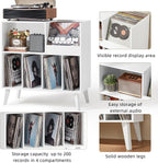Large Record Stand with Storage and Shelf Vinyl