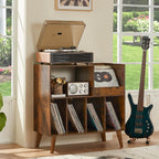 Large Record Stand with Storage and Shelf Vinyl