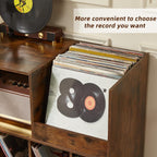 Large Record Stand with Storage and Shelf Vinyl