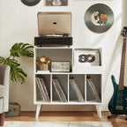 Large Record Stand with Storage and Shelf Vinyl
